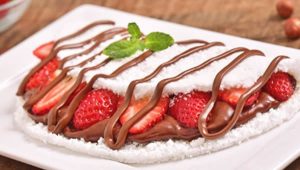 Tapioca de Morango com Nutella